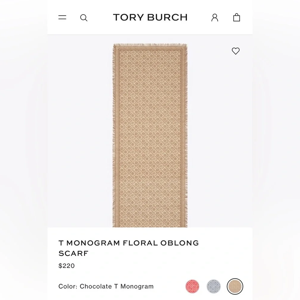 Tory Burch T MONOGRAM FLORAL OBLONG SCARF - Picture 2 of 2